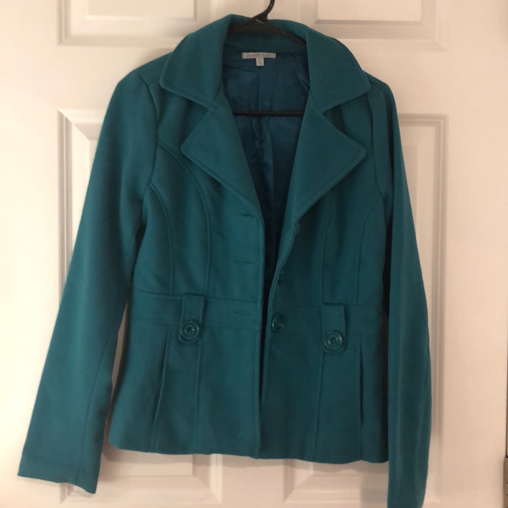 Turquoise pea coat